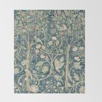 William Morris Vintage Melsetter Indigo Rose  Throw Blanket Gallery Image 2