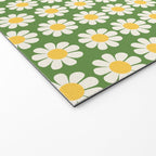 Retro Green Daisy Pattern Welcome Mat Gallery Image 2