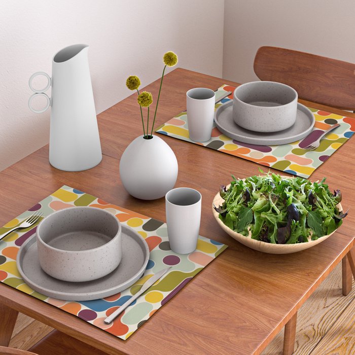 Mid Century Vivid Abstract Placemat Gallery Image 2