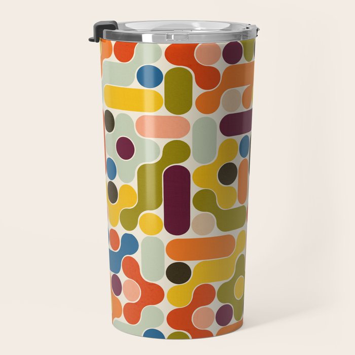 Mid Century Vivid Abstract Travel Mug Gallery Image 3