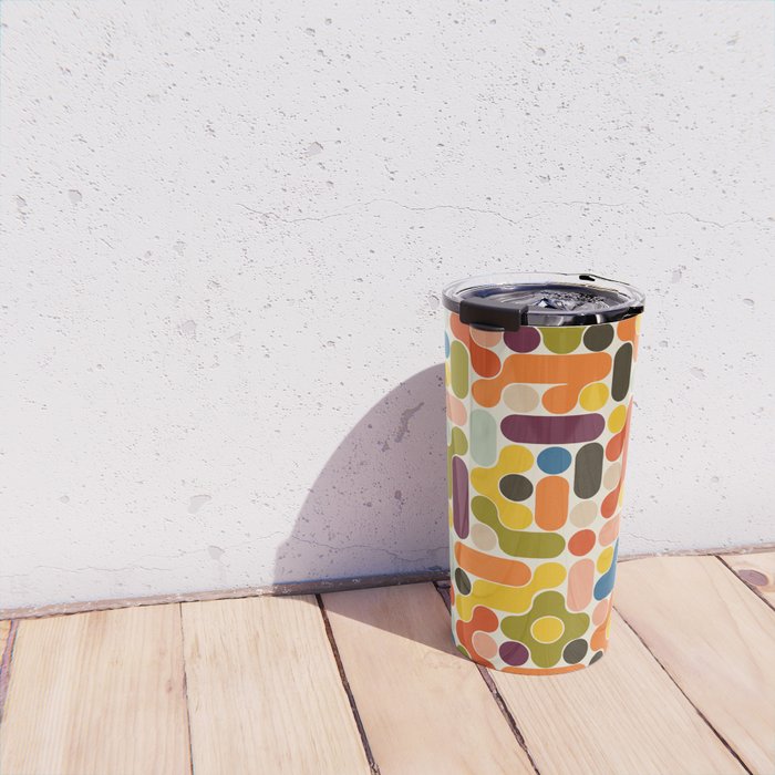Mid Century Vivid Abstract Travel Mug Gallery Image 4
