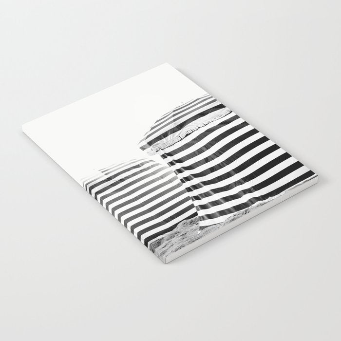 Beach Stripes - Minimalist Black and White Photography Notebook Gallery Image 1