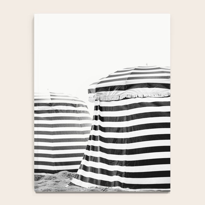 Beach Stripes - Minimalist Black and White Photography Notebook Gallery Image 4