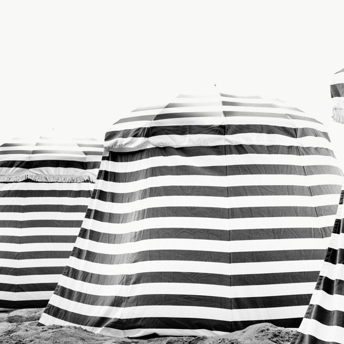 Beach Stripes - Minimalist Black and White Photography Coffee Mug Gallery Image 2