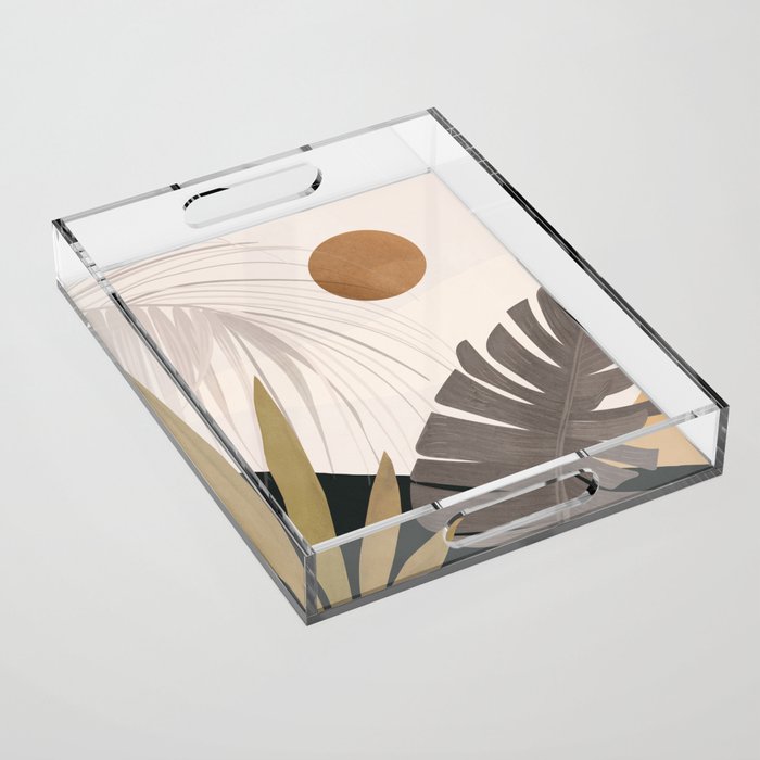 Abstract Art Tropical Leaves 97 Acrylic Tray Gallery Image 1