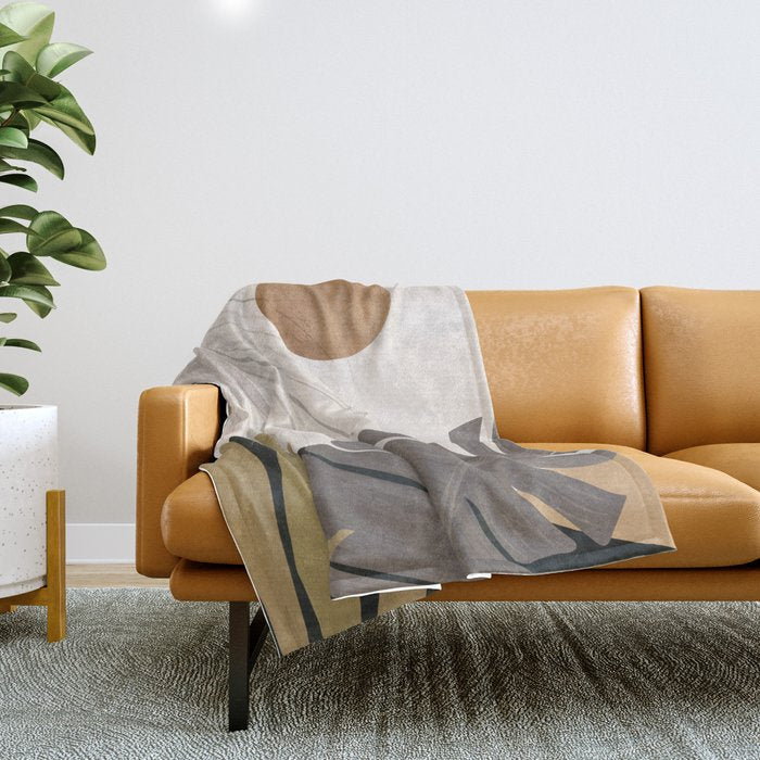 Abstract Art Tropical Leaves 97 Throw Blanket Gallery Image 1