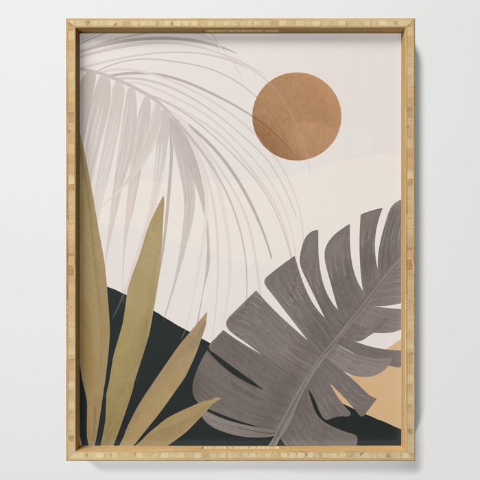 Abstract Art Tropical Leaves 97 Serving Tray Gallery Image 1