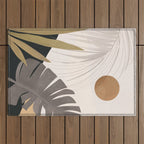 Abstract Art Tropical Leaves 97 Outdoor Rug Gallery Image 1