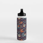Dragons and Flowers Dark Purple Water Bottle Gallery Image 3