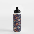Dragons and Flowers Dark Purple Water Bottle Gallery Image 2