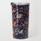 Dragons and Flowers Dark Purple Travel Mug Gallery Image 3