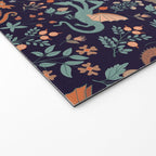 Dragons and Flowers Dark Purple Welcome Mat Gallery Image 2