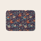Dragons and Flowers Dark Purple Bath Mat Gallery Image 1
