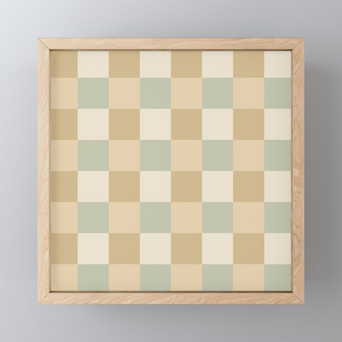 Checkered Multicolor Pattern I Natural Pastel Mini Art Print Gallery Image 1