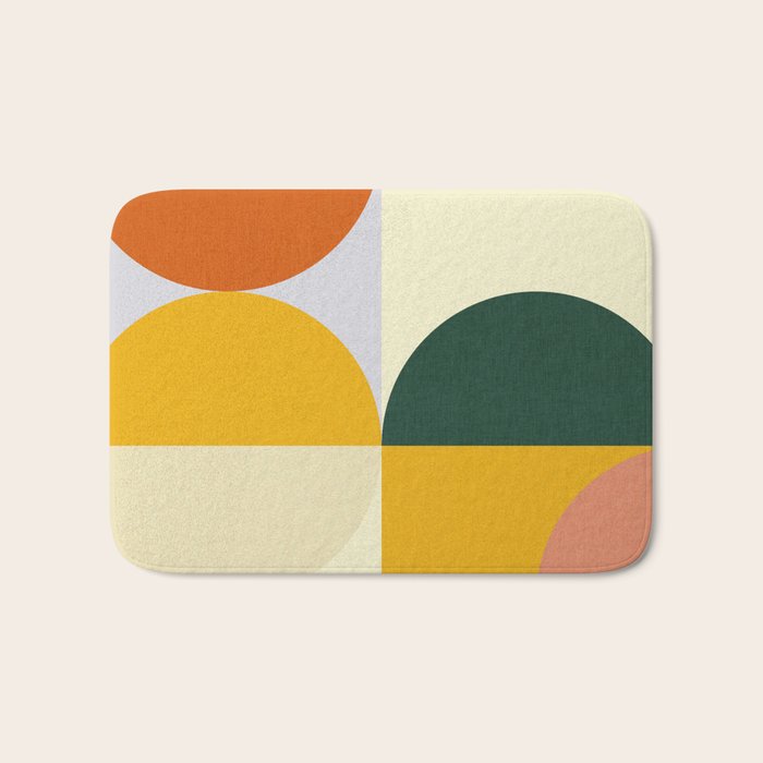 Geometric Abstract Mid Century Modern 3 Bath Mat Gallery Image 1