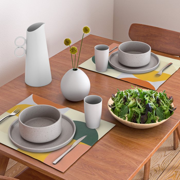 Geometric Abstract Mid Century Modern 3 Placemat Gallery Image 2
