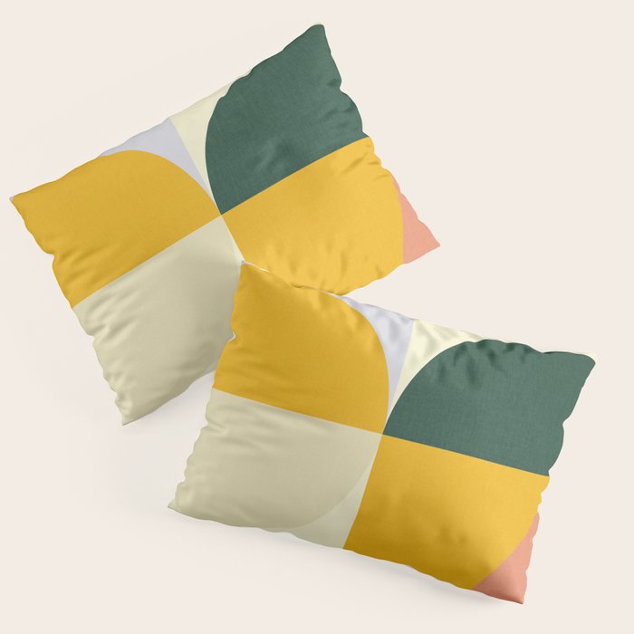 Geometric Abstract Mid Century Modern 3 Pillow Sham Gallery Image 3