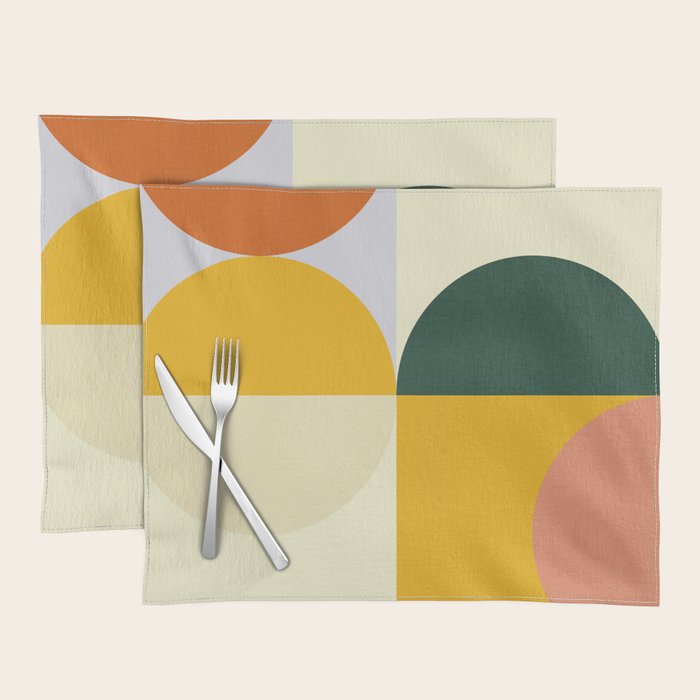 Geometric Abstract Mid Century Modern 3 Placemat Gallery Image 1