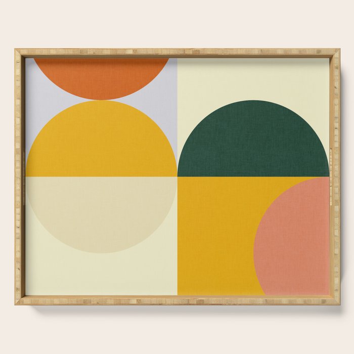 Geometric Abstract Mid Century Modern 3 Serving Tray Gallery Image 1