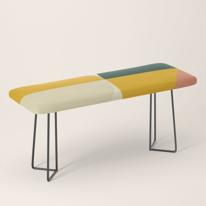 Geometric Abstract Mid Century Modern 3 Bench Gallery Image 1