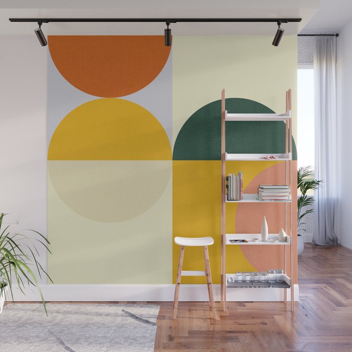 Geometric Abstract Mid Century Modern 3 Wall Mural Gallery Image 1