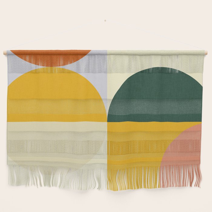 Geometric Abstract Mid Century Modern 3 Wall Hanging Gallery Image 1