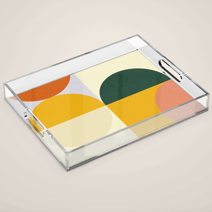 Geometric Abstract Mid Century Modern 3 Acrylic Tray Gallery Image 1