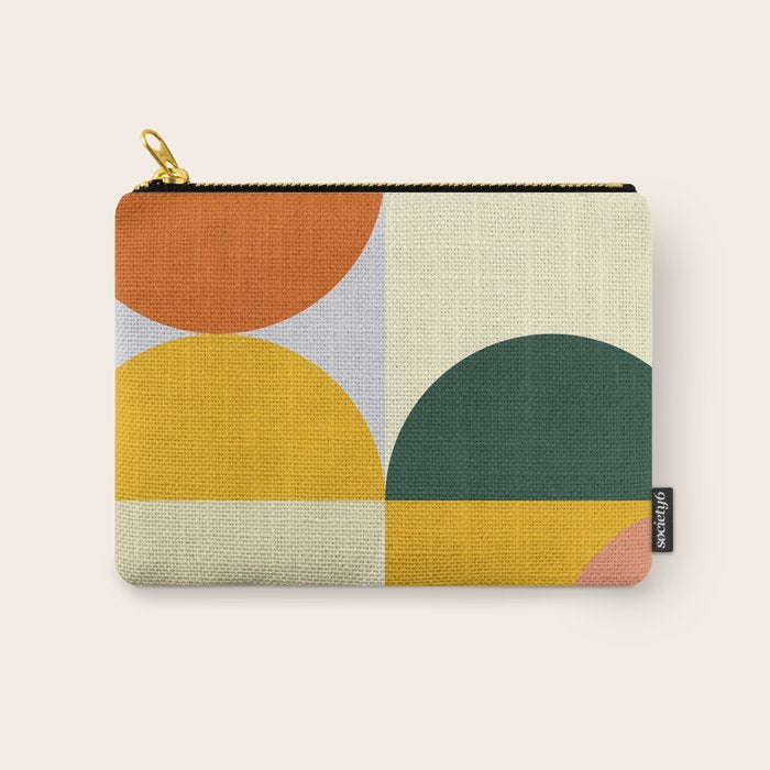 Geometric Abstract Mid Century Modern 3 Carry All Pouch Gallery Image 1