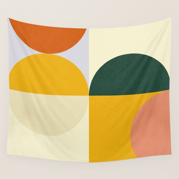 Geometric Abstract Mid Century Modern 3 Wall Tapestry Gallery Image 4