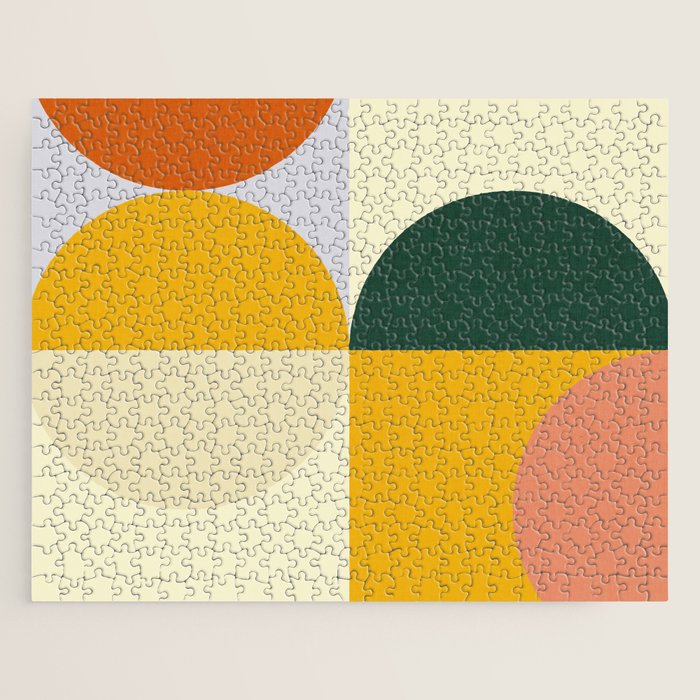 Geometric Abstract Mid Century Modern 3 Jigsaw Puzzle Gallery Image 1