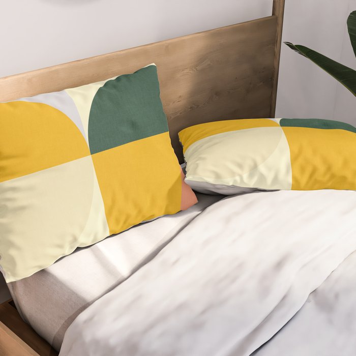 Geometric Abstract Mid Century Modern 3 Pillow Sham Gallery Image 2