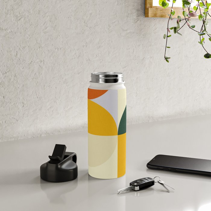 Geometric Abstract Mid Century Modern 3 Water Bottle Gallery Image 4