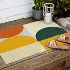 Geometric Abstract Mid Century Modern 3 Outdoor Rug Gallery Image 2