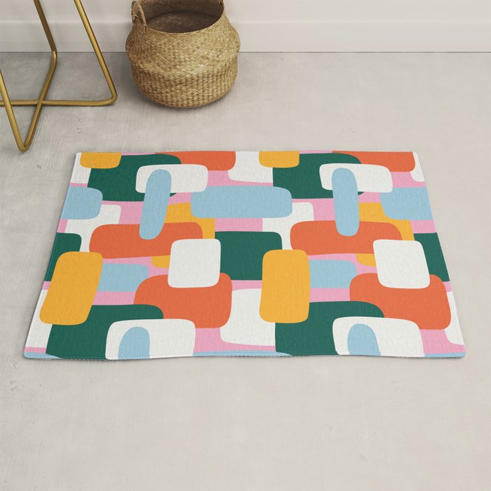 Abstract geometric shape art pattern Rug Gallery Image 1