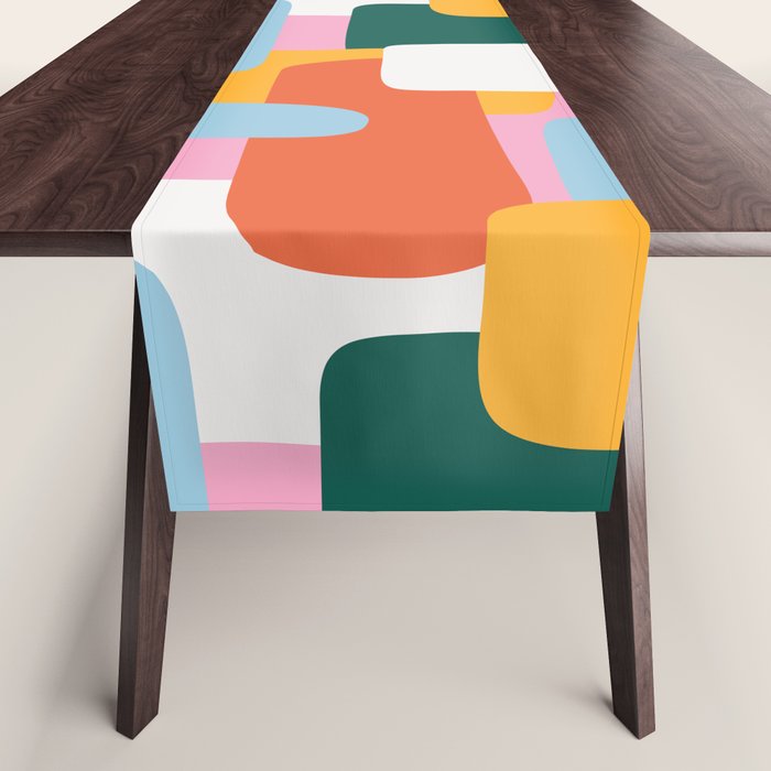 Abstract geometric shape art pattern Table Runner Gallery Image 1