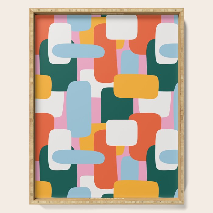 Abstract geometric shape art pattern Serving Tray Gallery Image 1