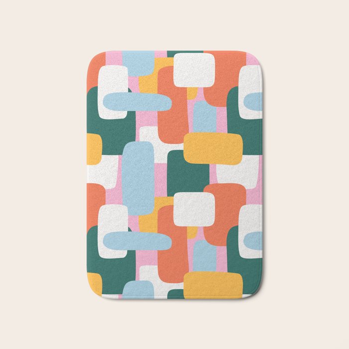 Abstract geometric shape art pattern Bath Mat Gallery Image 1