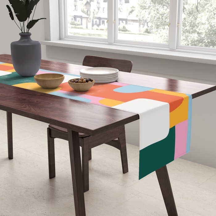 Abstract geometric shape art pattern Table Runner Gallery Image 2