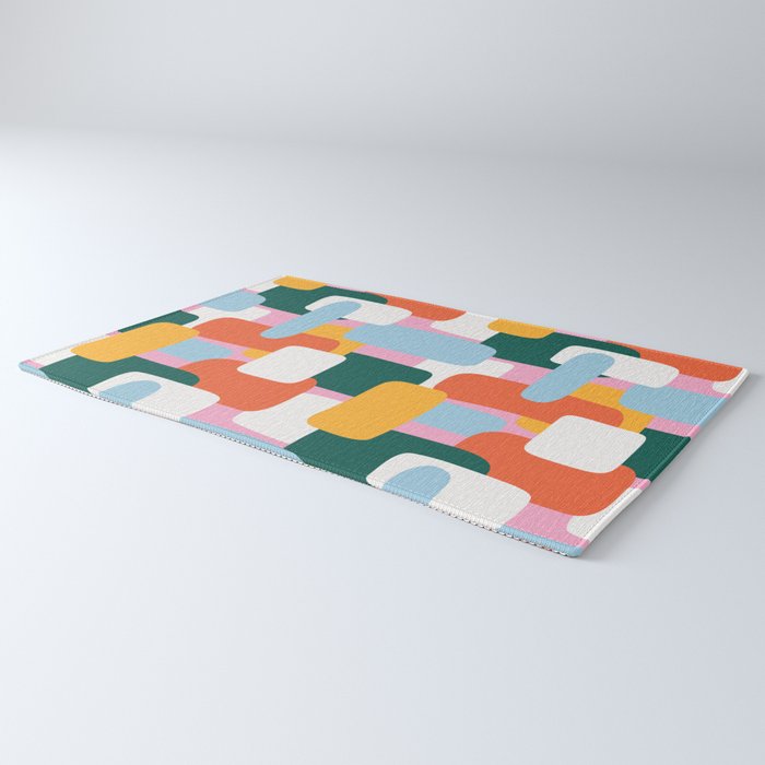 Abstract geometric shape art pattern Rug Gallery Image 3