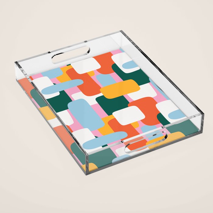 Abstract geometric shape art pattern Acrylic Tray Gallery Image 1