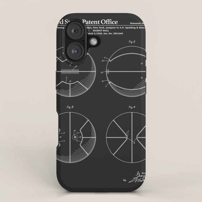 Basketball Patent - Black iPhone Case Gallery Image 1
