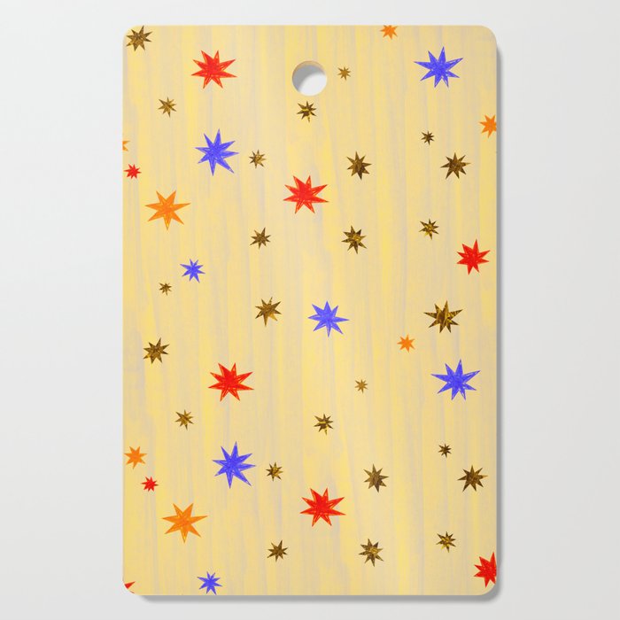Celestial Star Twinkle in Golden Amber Watercolor Cutting Board Gallery Image 1