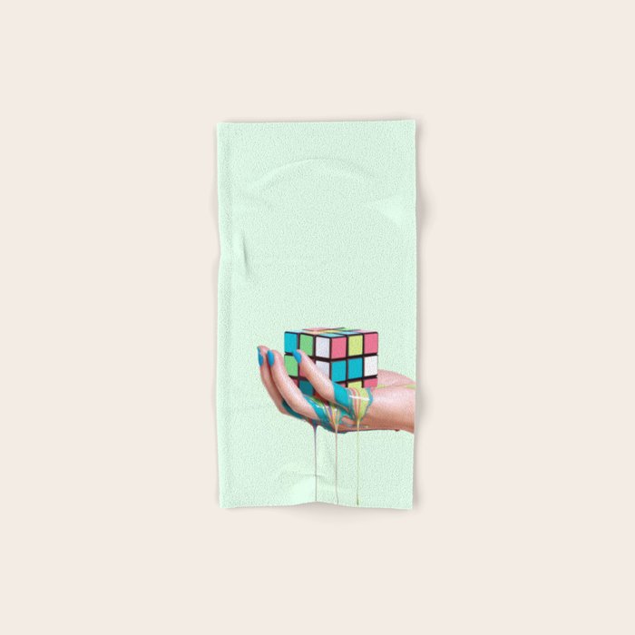 MELTING RUBIKS CUBE Bath Towel Gallery Image 1