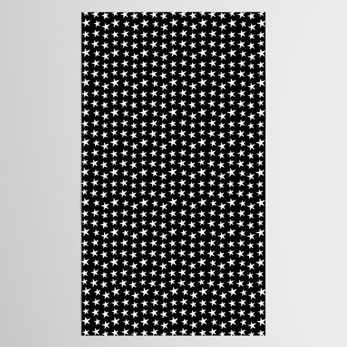 Star Pattern White On Black Tablecloth Gallery Image 2