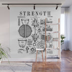Gym Fitness Workout Dumbbell Kettlebell Vintage Patent Print Wall Mural Gallery Image 1