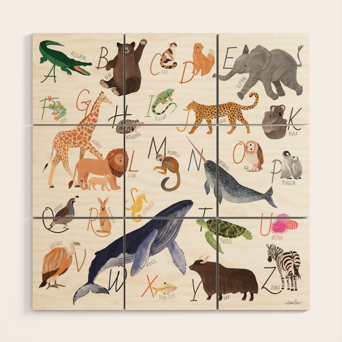 Animal Alphabet Wood Wall Art Gallery Image 1
