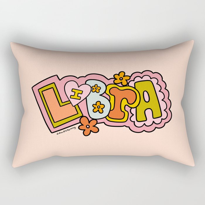 Libra Doodle Letters Rectangular Pillow Gallery Image 2