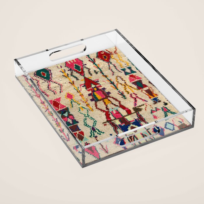 Moroccan Carpet Artwork Acrylic Tray Gallery Image 1