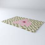 Minimal checkered flower  Rug Gallery Image 3