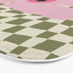 Minimal checkered flower  Bath Mat Gallery Image 3